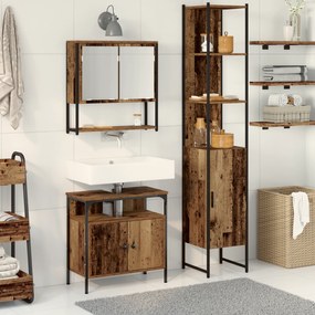 vidaXL Ντουλάπα Washbasin με Ενσωματωμένο Νιπτήρα από Παλιό Ξύλο