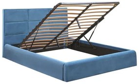 Κρεβάτι Briley Petrol Με Αποθηκευτικό Χώρο 160x200 HM583.18 Διπλό Velvet