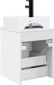 vidaXL Νιπτήρας Τοίχου Λευκό 39 x 41 x 62,5 εκ Επεξεργασμένο Ξύλο