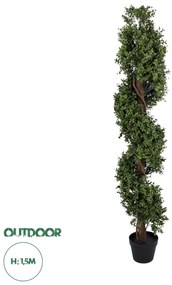 20401 GloboStar®  Artificial Garden BUXUS SPIRAL 20401 Τεχνητό Διακοσμητικό Φυτό Σπιράλ Πυξός Υ150cm