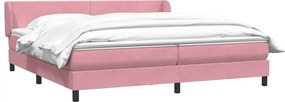 vidaXL Box Spring κρεβάτι με στρώματα ροζ 180x210 cm Βελούδινο