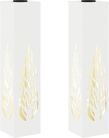 vidaXL Ηλιακό LED Φως Δρόμου 2 pcs Λευκό Κρύο Ρολαρισμένο Χάλυβα