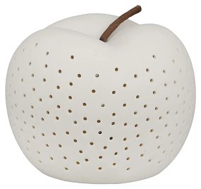 Διακοσμητικό ArteLibre Μήλο Φωτιζόμενο LED Λευκό Κεραμικό 10cm