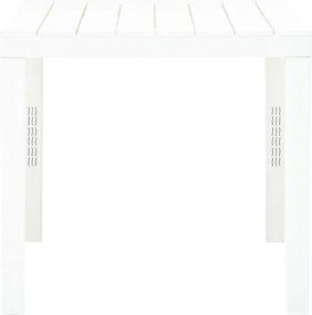 vidaXL Τραπέζι Κήπου Λευκό 78 x 78 x 72 εκ. Πλαστικό