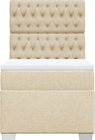 vidaXL Κρεβάτι Boxspring με Στρώμα Κρεμ 80 x 200 εκ. Υφασμάτινο