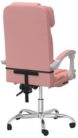 vidaXL Καρέκλα Γραφείου Ανακλινόμενη Ροζ Συνθετικό δέρμα