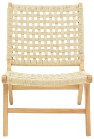 Πολυθρόνα Polisin σχοινί-rubberwood σε φυσική απόχρωση 55x80x77εκ 55x80x77 εκ.