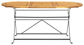 vidaXL Τραπέζι Κήπου Οβάλ 160 x 85 x 74 εκ. από Μασίφ Ξύλο Ακακίας