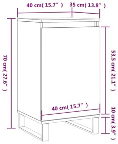 Ντουλάπια 2 τεμ. Καφέ Δρυς 40x35x70 εκ. από Επεξεργασμένο Ξύλο - Καφέ