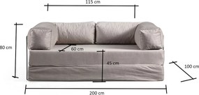 2-Seat Sofa-Bed Via Con - Beige Beige