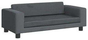 vidaXL Καναπές Παιδικός με Υποπόδιο Σκ. Γκρι 100x50x30 εκ. Βελούδινος