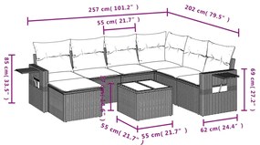 ΣΑΛΟΝΙ ΚΗΠΟΥ ΣΕΤ 8 ΤΕΜΑΧΙΩΝ ΓΚΡΙ ΣΥΝΘΕΤΙΚΟ ΡΑΤΑΝ ΜΕ ΜΑΞΙΛΑΡΙΑ 3220509