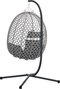 vidaXL Κρεμαστή καρέκλα αυγό ανθρακί και γκρι 104 x 100 x 191 εκ