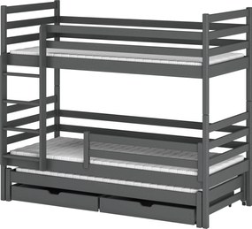 LUK 90x190 graphite bunk bed Lano Furniture