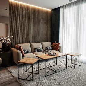 Coffee Table Set Defne - Atlantic Pine Atlantic Pine
Black