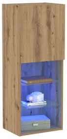 vidaXL Ντουλάπα τηλεόρασης με LED φώτα Τεχνονομιχερή Δρυς 40,5x30x102 εκ