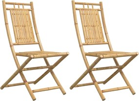 vidaXL Πτυσσόμενες Καρέκλες 2 τεμ. 46x66x99 εκ. Μπαμπού