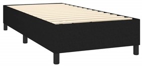 Κρεβάτι Boxspring με Στρώμα Μαύρο 90x190 εκ.Υφασμάτινο - Μαύρο