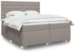 vidaXL Κρεβάτι Boxspring με Στρώμα Taupe 200x200 εκ. Υφασμάτινο