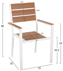 ΠΟΛΥΘΡΟΝΑ ΑΛΟΥΜΙΝΙΟΥ SAGA HM5981.01 ΛΕΥΚΗ-POLYWOOD ΣΕ ΦΥΣΙΚΟ 55x55x86Υεκ.