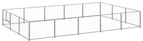 vidaXL Σπιτάκι Σκύλου Ασημί 15 μ² Ατσάλινο