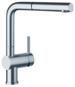 Blanco Linus-S Stainless Steel Finish Μπαταρία Κουζίνας με Περιστρεφόμενο Ρουξούνι και Μεταλλικό Αποσπώμενο Ντους