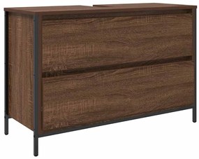 vidaXL Σετ Επίπλων Μπάνιου με ράφι 3 pcs Καφέ δρυς 90 x 34.5 x 60 εκ