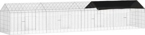 vidaXL Κλουβί Κουνελιού Ασημί 400 x 78 x 78 εκ. Επικαλυμμένος Χάλυβας