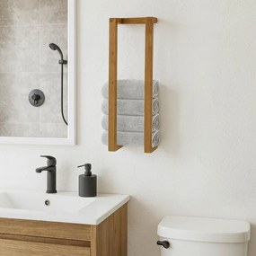 Κρεμάστρα πετσετών Nextdeco μασίφ ξύλο teak Υ65×20×15εκ.