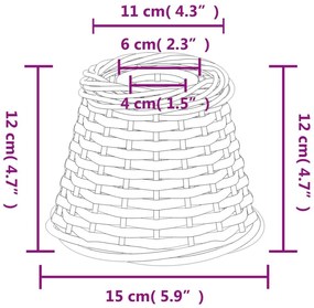 Καπέλο Φωτιστικού Καφέ Ø15x12 εκ. από Wicker - Καφέ