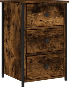 vidaXL Κομοδίνα 2 τεμ. Καπνιστή Δρυς 40 x 36 x 60 εκ. Επεξεργ. Ξύλο