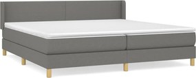 vidaXL Κρεβάτι Boxspring με Στρώμα Σκούρο Γκρι 200x200 εκ. Υφασμάτινο