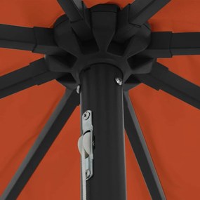 vidaXL Ομπρέλα Κήπου Τερακότα 395 x 395 x 245 εκ. Πολυεστέρας