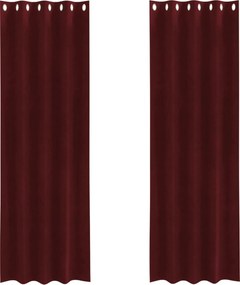 vidaXL Κουρτίνες συσκότισης 2 pcs Κόκκινο 140 x 245 cm Βελούδο