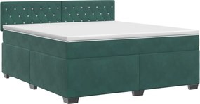 vidaXL Κρεβάτι box spring με στρώμα Σκούρο Πράσινο 140 x 190 cm