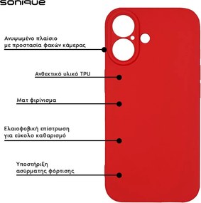 Θήκη Σιλικόνης My Colors Sonique Apple iPhone 15 Pro Κόκκινο