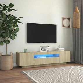 Έπιπλο Τηλεόρασης με LED Sonoma Δρυς 160 x 35 x 40 εκ.