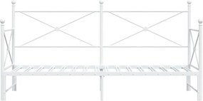 vidaXL Κρεβάτι ημέρας με καρότσα χωρίς στρώμα Λευκό 80x200 cm Ατσάλι