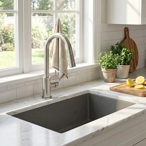 Sanitec Ultra Granite 809 (60x50) - Γρανιτένιος νεροχύτης - Bianco Stone