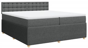 vidaXL Κρεβάτι Boxspring με Στρώμα Σκούρο Γκρι 200x200 εκ. Υφασμάτινο