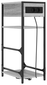 vidaXL Κομοδίνο Γκρι sonoma 40 x 27 x 76 εκ Επεξεργασμένο ξύλο