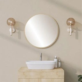 Stewehome στρογγυλός καθρέφτης μπάνιου χρυσός 60x1.2x60 cm