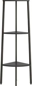vidaXL Ραφιέρα Γωνιακή 3 Επίπεδων Μαύρο 45,5x31,5x120 εκ.