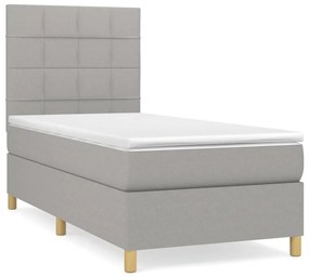 ΚΡΕΒΑΤΙ BOXSPRING ΜΕ ΣΤΡΩΜΑ ΑΝΟΙΧΤΟ ΓΚΡΙ 90X190 ΕΚ. ΥΦΑΣΜΑΤΙΝΟ 3142297