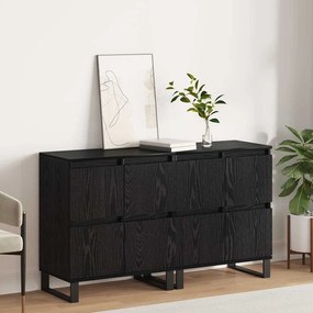 vidaXL Παραδοσιακά Πλευρικά Έπιπλα 2 pcs Μαύρη δρυς 120 x 35 x 70 εκ