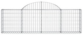 Συρματοκιβώτια Τοξωτά 7 τεμ. 200x30x60/80 εκ. Γαλβαν. Ατσάλι - Ασήμι