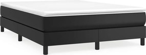 vidaXL Κρεβάτι Boxspring με Στρώμα Μαύρο 140x200εκ.από Συνθετικό Δέρμα