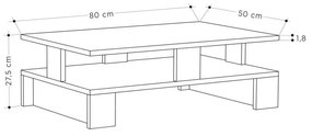 Τραπέζι σαλονιού Mansu γκρι antique 80x50x27.5εκ 80x50x27.5 εκ.