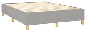 vidaXL Κρεβάτι Boxspring με Στρώμα &amp; LED Αν.Γκρι 140x190εκ. Υφασμάτινο
