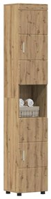 vidaXL Ντουλάπι Μπάνιου με πόρτα TULUM artisan δρυς 37 x 31.5 x 203 εκ